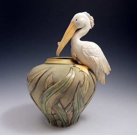 White Pelican Vase