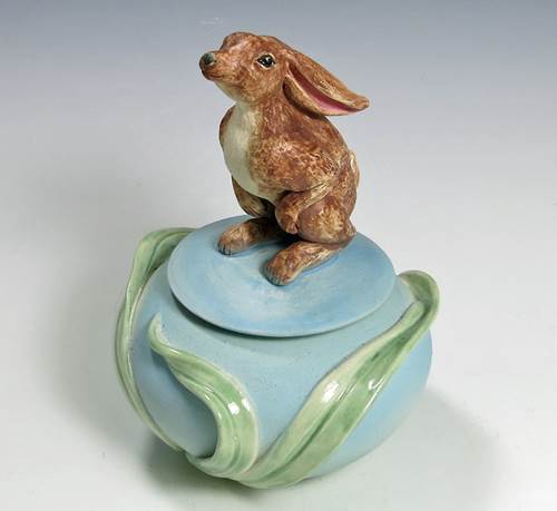 Bunny Covered Jar