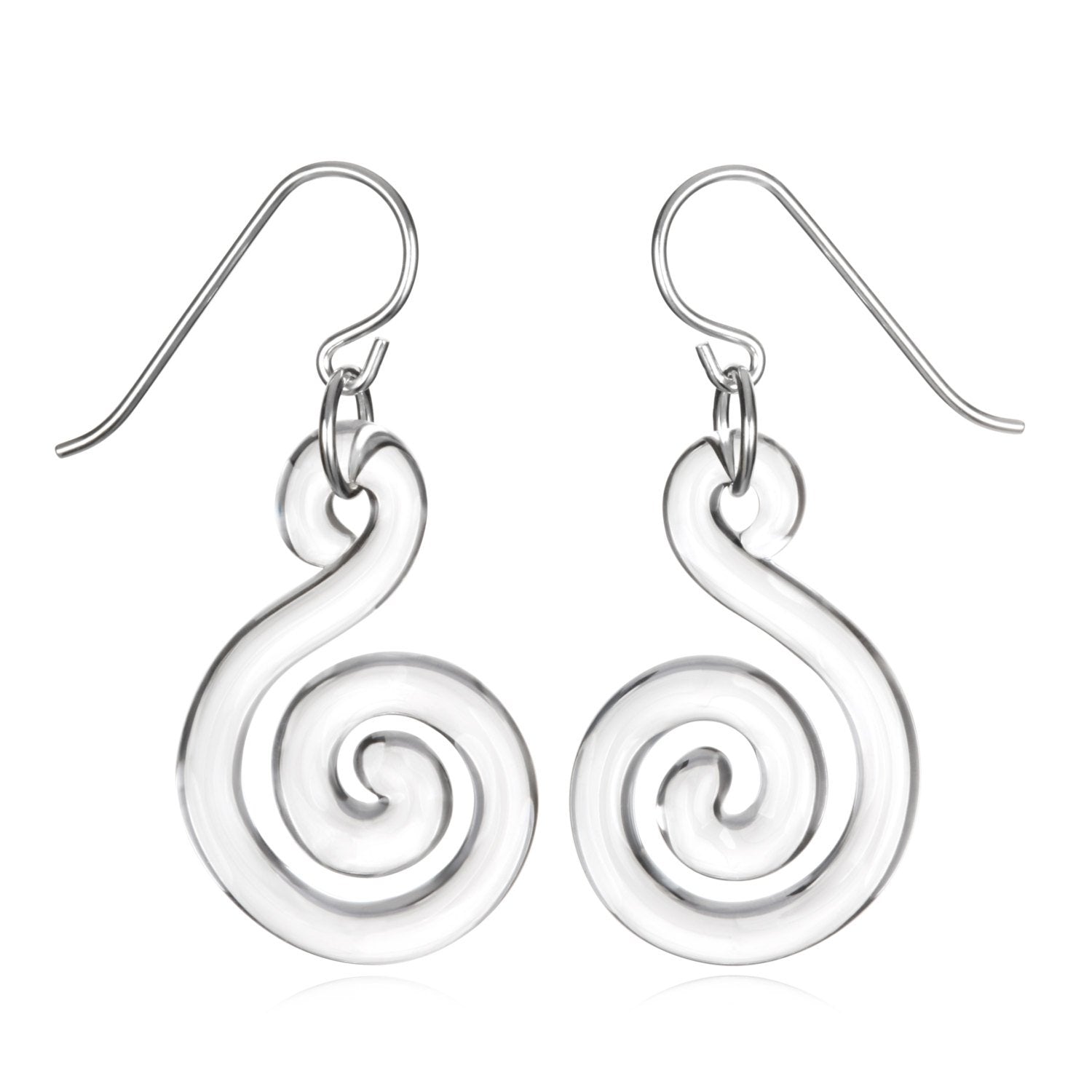 Glass Small Flat Spiral Earrings - Eclipse Gallery