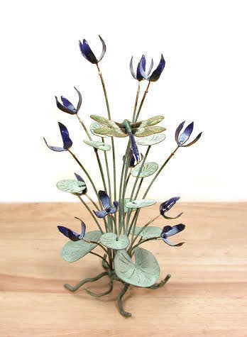 Blue Flowers with Dragonfly - Eclipse Gallery
