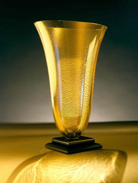 Oval Gold Vase