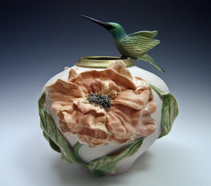 Peony Hummingbird Vase
