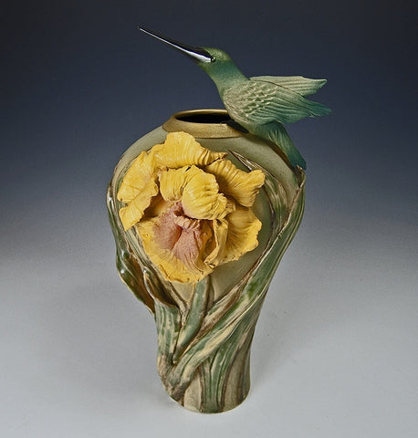 Iris Hummingbird Vase - Eclipse Gallery