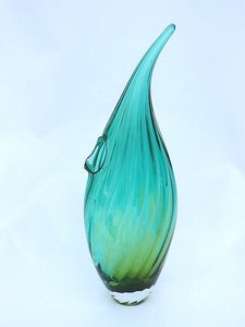 Raindrop Vase (Green & Gold)