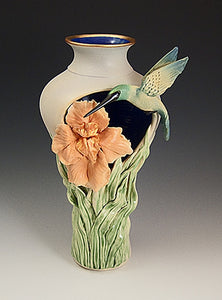 Hummingbird Iris Cutout Vase - Eclipse Gallery