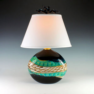 Black-Opal-Flat-Table-Lamp-with-Tulip-and-Tendril-Finia-Danielle-Blade-and-Stephen-Gartner-Eclipse-Gallery