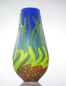 Blue Sea Fan Vase