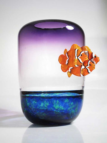Fish Bowl in Purple with Clownfish - Eclipse Gallery