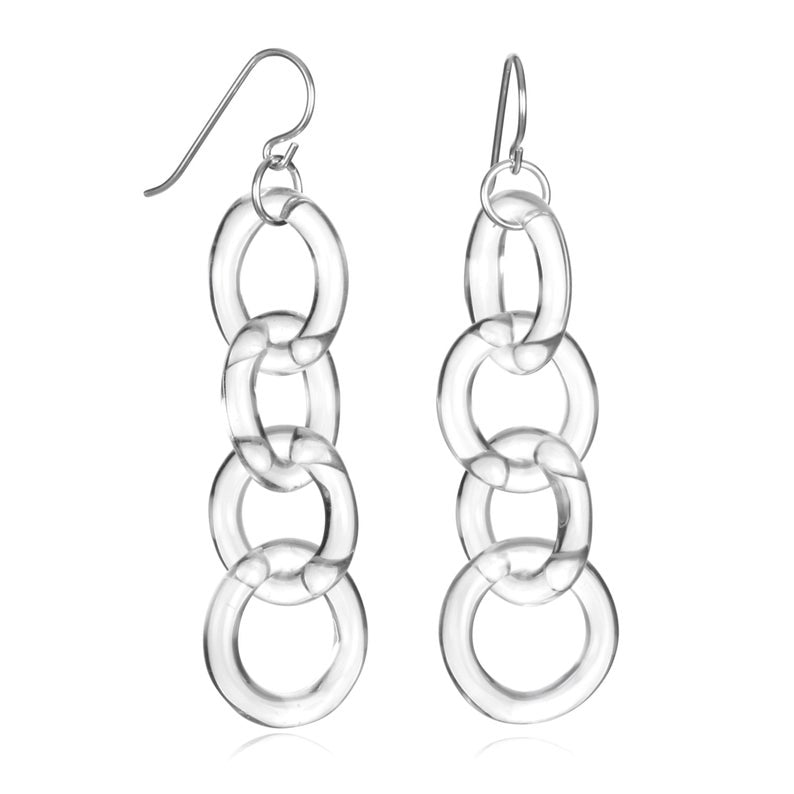 Glass Circle Chain Earrings - Eclipse Gallery
