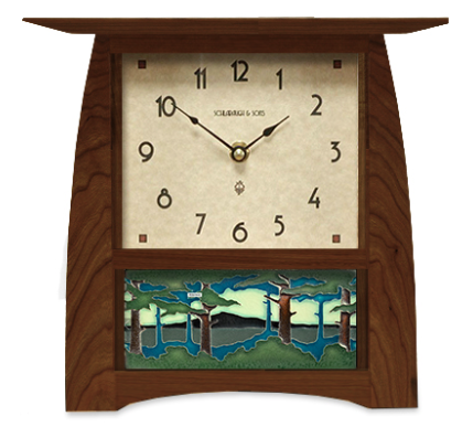 Arts & Crafts Tile Clock (Large Face) - Eclipse Gallery