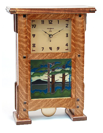 Greene & Greene Inspired Tile Pendulum Clock - Eclipse Gallery