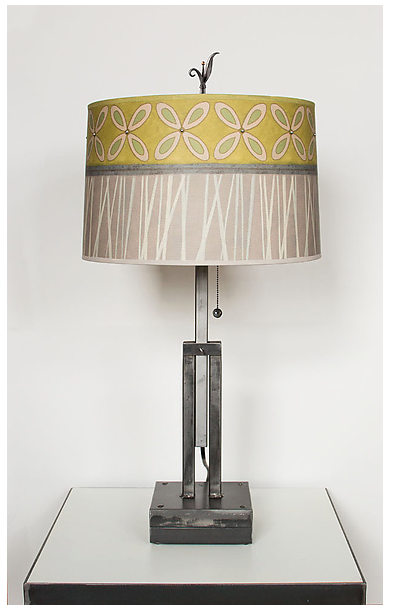 Adjustable Height Table Lamp with Kiwi Large Drum Shade - Eclipse Gallery