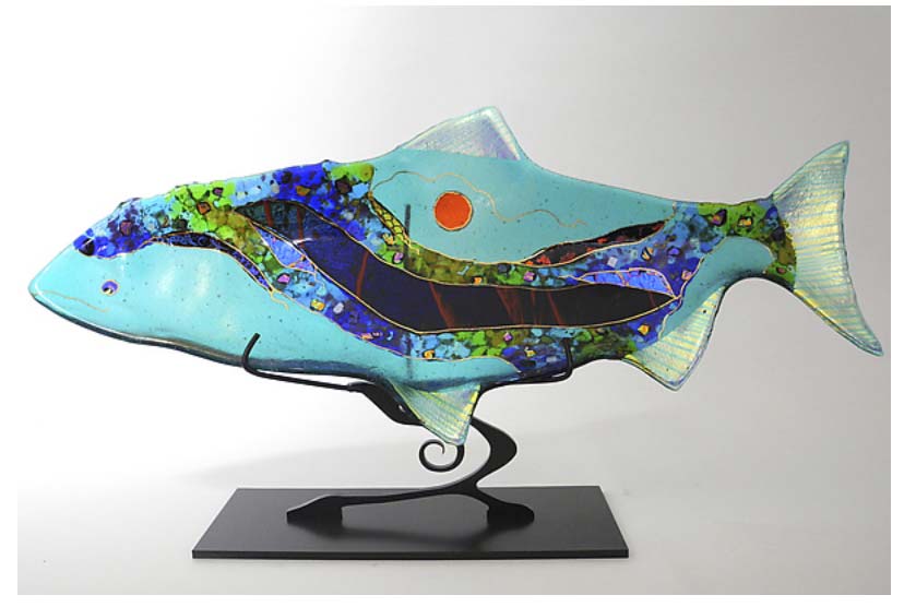 Abstract Fish on Metal Stand - Eclipse Gallery