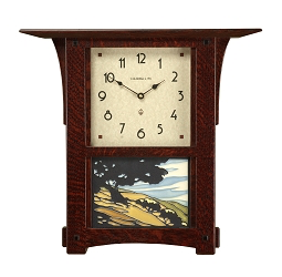 Arts and Crafts Tile Wall Clock - Eclipse Gallery