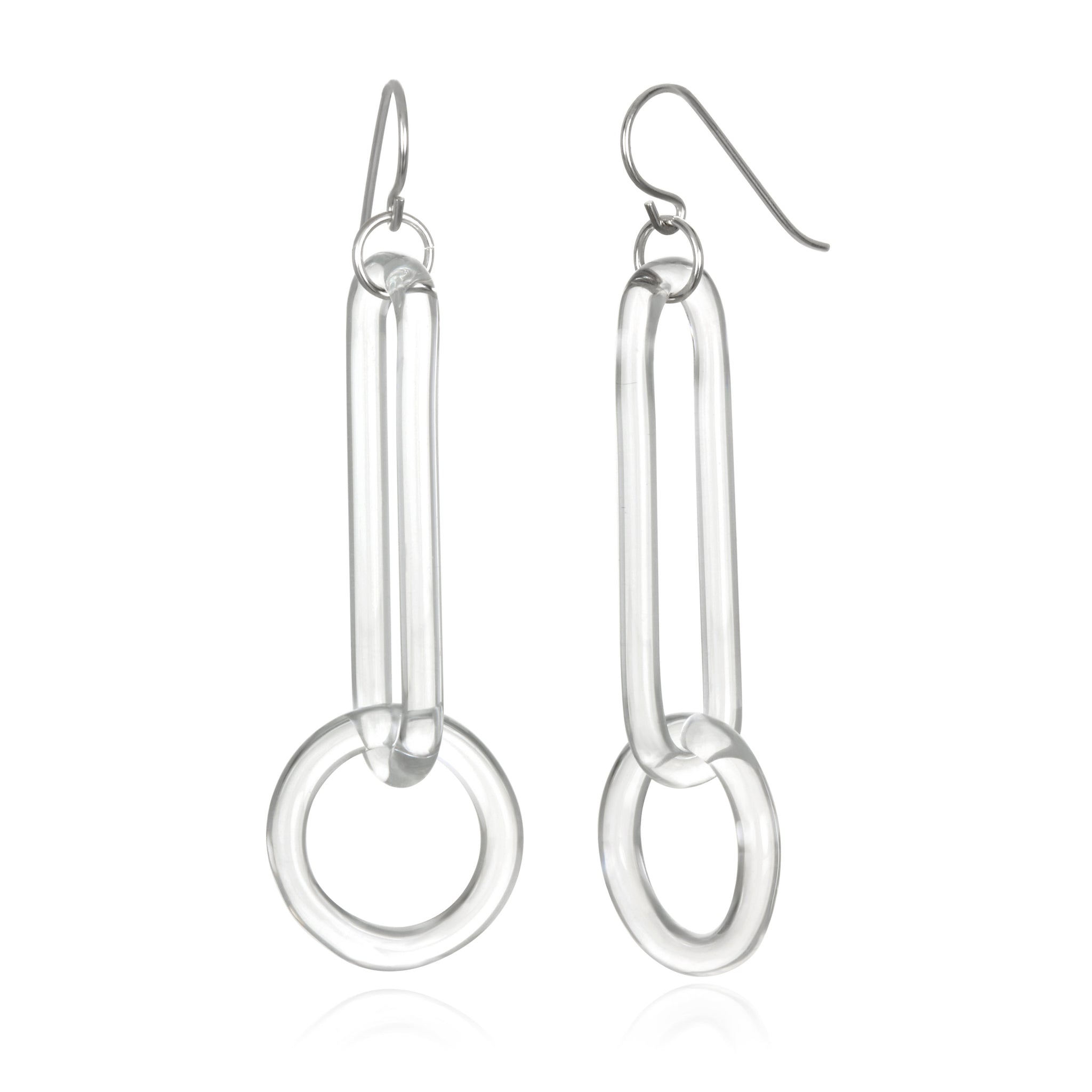 Glass Long Link Chain Earrings - Eclipse Gallery
