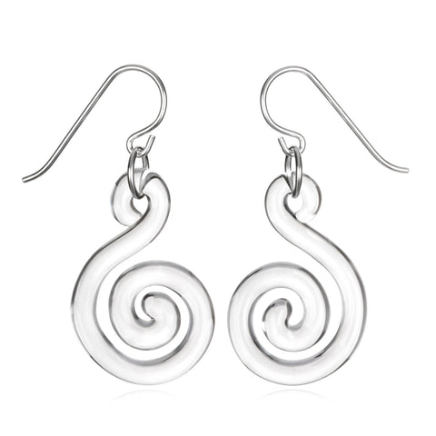 Glass Small Flat Spiral Earrings - Eclipse Gallery