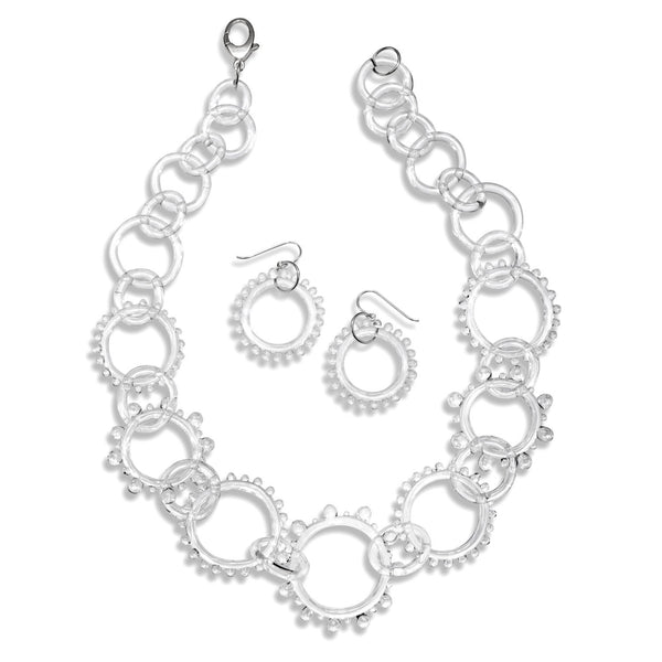 Glass Statement Wheel Chain Necklace - Eclipse Gallery