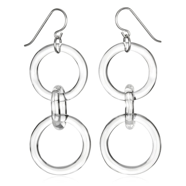 Glass Thin Waisted Chain Earrings - Eclipse Gallery
